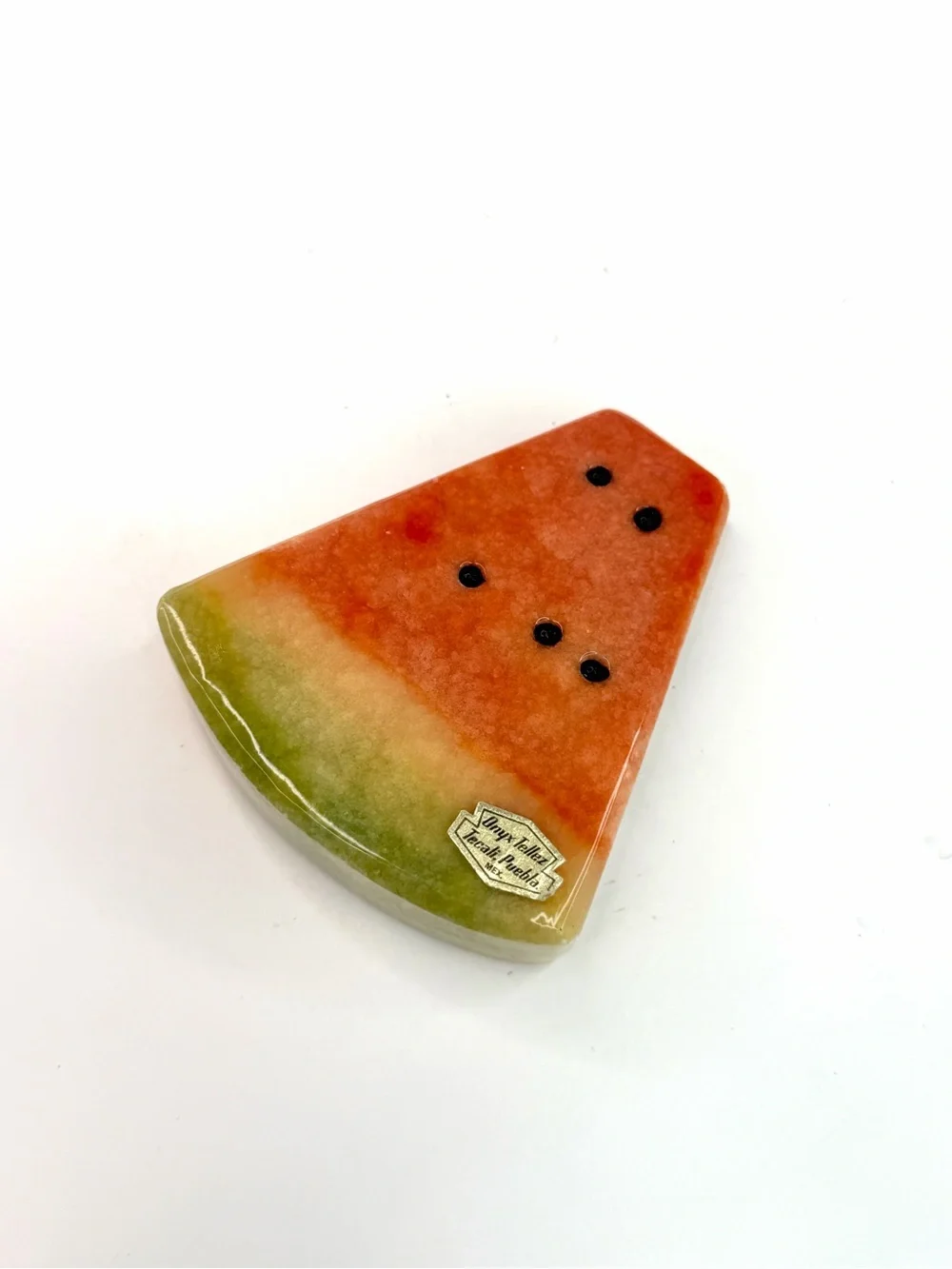 Onyx Tellez Red Green Vintage Alabaster Stone Watermelon Wedge